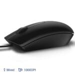 Dell MS116-BK Wired Optical Mouse – Ergonomic Design in Black