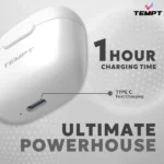 Tempt Dots Wireless Earbuds – 15H Playback, 13mm Bass Driver, IPX5 Resistance