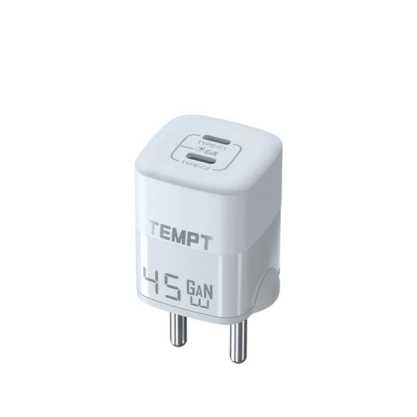 Tempt Elite 45W GaN³ Charger | Dual Type-C Fast Charger | Made in India
