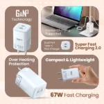 Tempt Elite 67W GaN³ Charger | Dual Type-C Superfast Charger | Made in India
