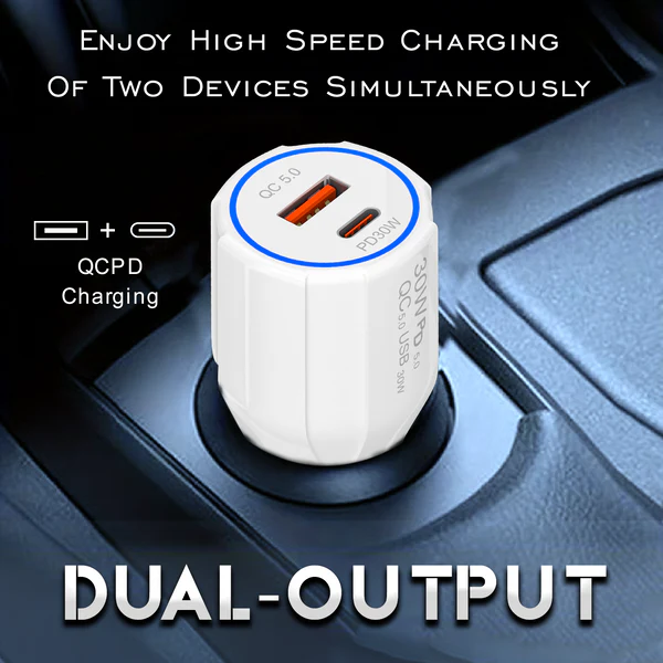Tempt Thunderbolt 60W Car Charger | Dual Port USB & Type-C | Quick Charge Power Delivery (QCPD) | Fast Charging with Multi-Layer Protection Tempt Thunderbolt 60W Car Charger | Dual Port USB & Type-C | Quick Charge Power Delivery (QCPD) | Fast Charging with Multi-Layer Protection
