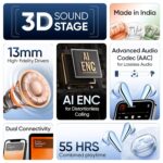 Mivi DuoPods i7 in Ear Ear Buds Wireless -The 3rd Dimension of Sound with 3D Soundstage, High Fidelity Drivers, Advanced Audio Codec for Lossless Audio Earbuds, Made in India
