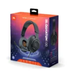 JBL Quantum 100 Wired Over Ear Gaming Headphones with Mic, 40mm Realistic Dynamic Drivers, Detachable Boom Mic, 1kHz Sensitivity, Memory Foam Cushioning, PC/Mobile/PS/Xbox/Nintendo/VR Compatible-Black
