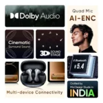 Mivi SuperPods Immersio[Flagship Launch] | Dolby Audio, 3D Soundstage, 60H Battery, AI-ENC Mic, BT 5.4 | Ear Buds Wireless with Deep Bass, Fast Charging, in-Ear Bluetooth Earbuds