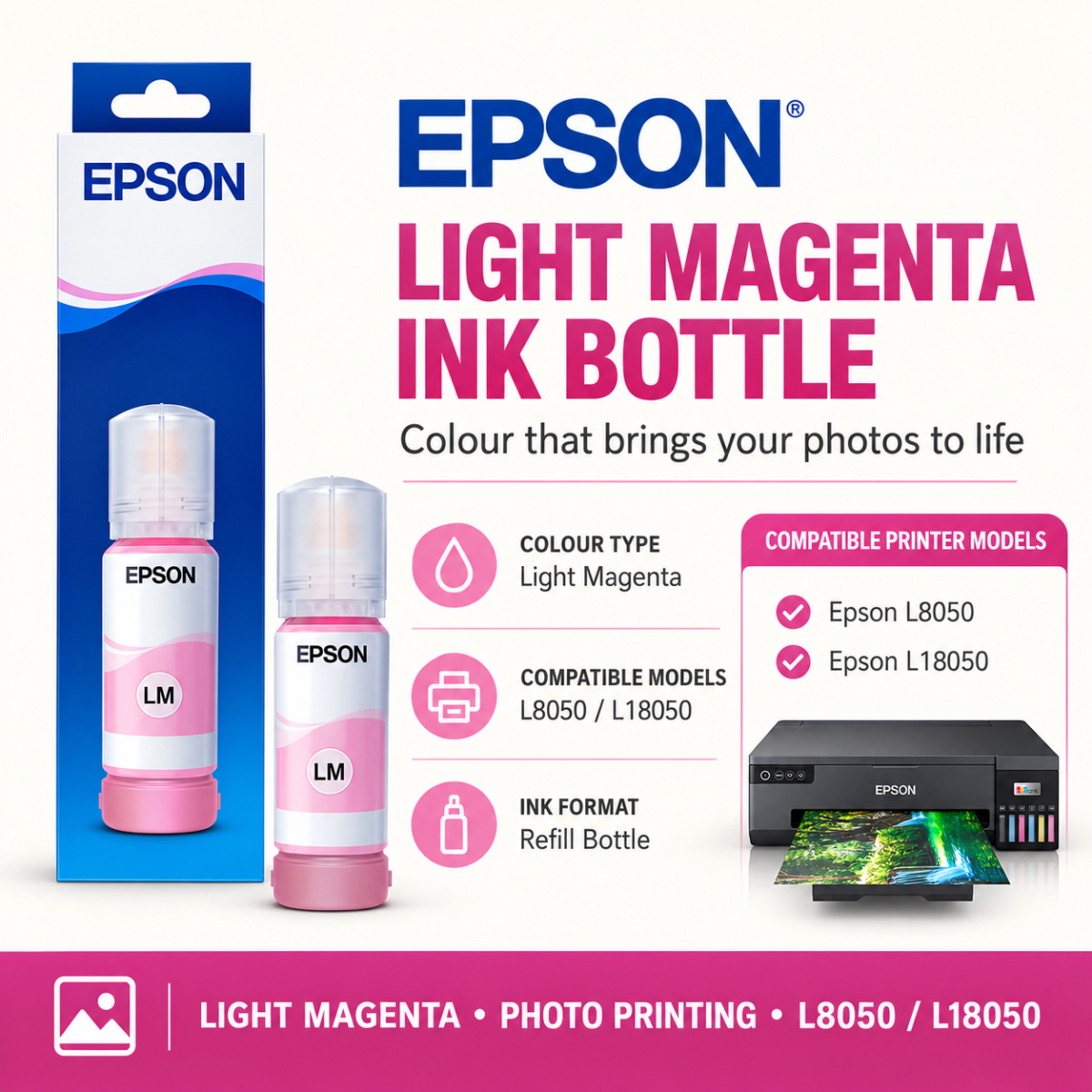 Epson Magenta 70ml Ink Bottle - Image 2