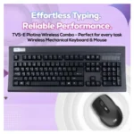 TVS Electronics Platina Wireless Mechanical Keyboard & Mouse Combo | Adujustble Tilt Legs | Laser-Etched Key Caps | Optical Adjustable DPI 1600 | 50M Keystroke | 10M Range | 1-Year Warranty | Black - Image 4